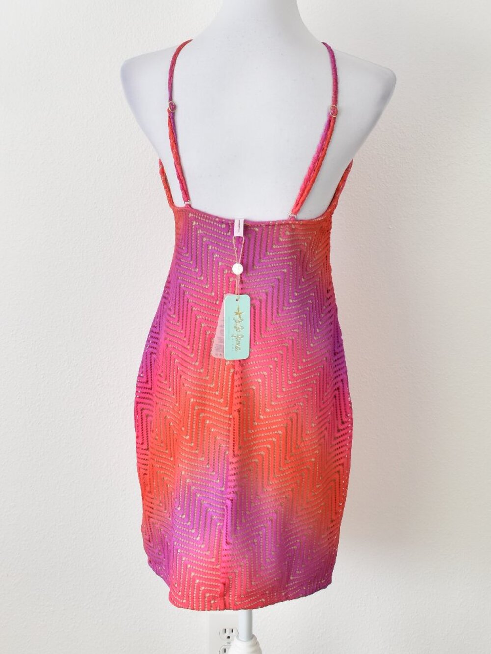 Luli Fama Luli Sunset Diamond Cut Short Dress NEW - M - Picture 5 of 11